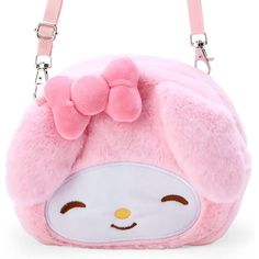 Carry all your favorite Sanrio characters with you wherever you go with this adorable Plush Pouch Shoulder Bag! Featuring the face of an adorable Sanrio character, each approximately Sanrio bag is fun and functional with a main zippered compartment and a detachable shoulder strap. It's cuteness to go! Officially licensed. My Melody Plush, Melody Plush, Sanrio Bag, Sanrio My Melody, Plush Backpack, Hello Kitty Items, Cute Plush, Sanrio Characters, Mini Purse