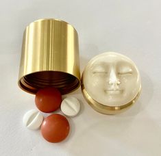 2 Sizes Moon Face,pill Box, Birth Control Pill Case. Waterproof Pill Box ,medicine Box, Pill Organizer, Pill Case Gift, Brass Pill Case - Etsy Birth Control Pill Case, Birth Control Pill, Pill Container, Birth Control Pills, Medicine Boxes, Pill Organizer, Moon Face, Pill Case, Beautiful Moon