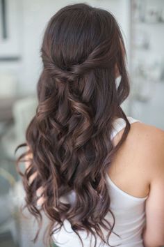 Wedding Hair And Makeup, Long Curly Hair, Half Up Half Down, Half Up, Bridesmaid Hair