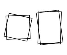 three black and white square frames on a white background, each with a single line in the middle