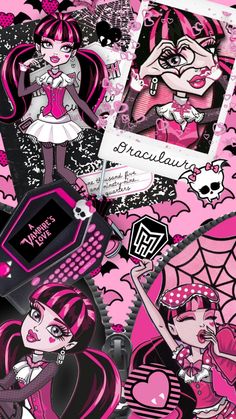 Red Monster High Wallpaper, Draculaura Phone Wallpaper, Cute Alt Aesthetic, Pink Scenecore Wallpaper, Cvnty Wallpaper, Draculaura Lockscreen, Gothic Pink Wallpaper, Draculaura Wallpaper Aesthetic, Draculaura Background