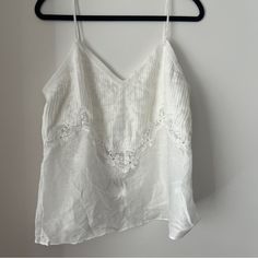 Brand New, Never Worn White Top. Zara Casual Camisole For Spring, Casual Zara Camisole For Spring, Zara Casual Camisole Top, Zara Summer Tank Top For Vacation, Sleeveless Zara Tops For Vacation, Zara Tops With Lace Trim For Summer, Zara Lace Trim Tops For Summer, Zara Summer Tops With Lace Trim, Zara Lace Trim Summer Tops