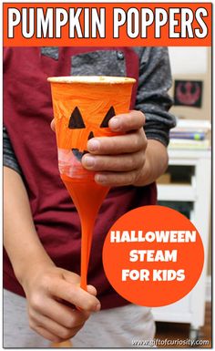 2nd Grade Halloween Stem Activities, 1st Grade Halloween Crafts, 2nd Grade Halloween Crafts, Halloween Gifts For Students, Pumpkin Poppers, Halloween Experiments, Fall Stem Activities, Halloween Stem Activities, Elementary Stem