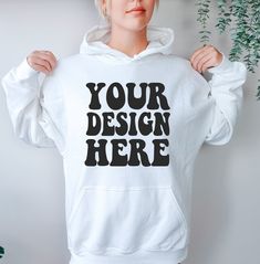 "INSTANT DOWNLOAD  ♥ DETAILS ♥ - This image is for the Gildan 18500 White Unisex Hoodie - You will receive a high resolution digital image free of branding    (will not include the \"Your Design Here\" text or watermark) - Model is wearing size XL - Image Size: 2180 x 2216 Pixel ♥ KEEP IN MIND ♥ - You may use these images for personal and commercial use only. No additional license required. - You may not resell, share, or edit this image in any way" White Sweater Womens, Womens White Sweater, Your Design Here, Boho Lifestyle, Oversized Hoodie, White Sweater, Oversize Hoodie, White Hoodie, Your Design