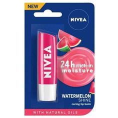 Nobody likes chapped and dry lips. Dry air, cold temperature and wind tend to have a drying effect on our lips. Nivea 24 hour Melt-in Moisture Caring Lip Balm, Watermelon Shine gives your lips the hydration it deserves while ensuring a flawless finish and moisturized lips. Applying lip balm soothes your lips and gives a comforting feeling while also protecting it from further drying. So, what are you waiting for? Buy this product at the best rate, right here! Nivea Lip Butter, Cherry Lipstick, Watermelon Lip Balm, Nivea Lip Balm, Lip Balm Collection, Free Stuff By Mail, Smooth Lips, Body Makeup, Dry Lips