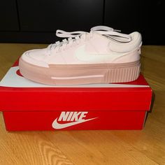 Size 6 Nike Platform Sneakers In Synthetic, Nike Synthetic Platform Sneakers, Nike Skate Shoes With Round Toe For Spring, Spring Nike Skate Shoes, Branded Heel Counter Low-top Skate Shoes, Nike Air Max Verona, White Athletic Sneakers, Nike Air Max Excee, Nike Zoom Pegasus