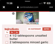 a cell phone showing the instructions for baking cake mix in an appliance store