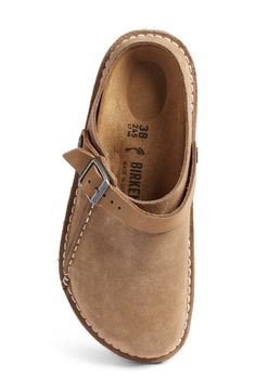 A convertible back strap adds dual functionality and multiple styling options to a classic suede clog grounded by a contoured, arch-supporting footbed. Convertible strap with buckle closure Contoured cork footbed with arch support Leather upper and lining/synthetic sole Imported Date Outfit Ideas, Birkenstock Clogs, Gents Shoes, Date Outfit, Suede Clogs, Shoe Inspo, Swag Shoes, Cozy Chic, First Date