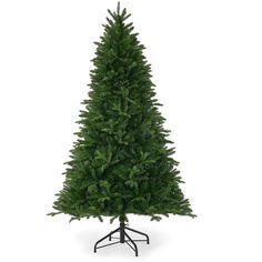 a small christmas tree on a black stand