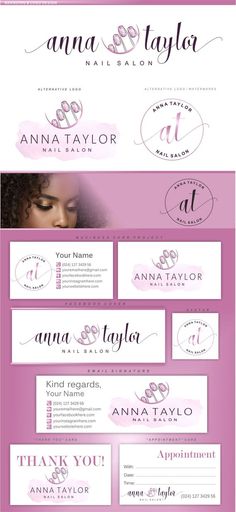 the wedding stationery is designed to look like it has been painted in pink and white