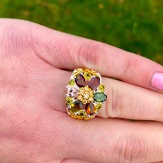 Lovely Ring, With A 70s Color Scheme. Handmade And Unique. Please See All Photos And Ask Any Questions. Tourmaline With Cz 925 Silver And Gold Plating 7.6 Grams Related: Engagement Ring Diamond 10k 14k 18k Filled Platinum Necklace Bracelet Vermeil Cut Carat Floral Flower Fine Dainty Vintage Jewelry Cut Carat Anniversary Wedding Opal Emerald Ruby Onyx Bridal Antique Pink Rose Sapphire Citrine Quartz Druzy 925 Silver Plated Amethyst Stone Retro Y2k Malachite Labradorite Moonstone Alexandrite Gift Multi-stone Citrine Gemstone Ring, Multi-stone Citrine Gemstones, Orange Multi-stone Fine Jewelry Rings, Orange Multi-stone Ring Jewelry, Orange Ring With Gemstone Accents, Orange Gemstone Accented Ring Jewelry, Orange Gemstone Accented Jewelry Ring, Orange Gemstone Accented Ring, Orange Multi-stone Ring