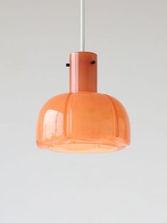 Metavaya Pendant lamp Dia 26cm x H 40cm / Orange Porto Pendant Light 336019215983 M2023021702-4 Colored Light Fixtures, Colored Pendant Lights, Luminaire Vintage, Deco Luminaire, Pendant Fixture, Ceiling Lamps, Retro Lighting, Glass Pendant Light, Ceiling Pendant