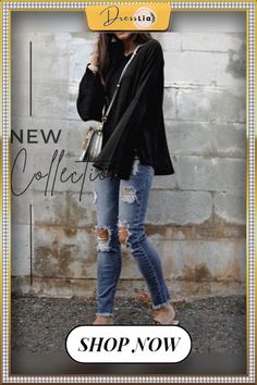 Mandarin Sleeve Solid Tops Holiday Fall Daily Casual Blouse Trendy Oversized Fall Blouse, Trendy Winter Blouse For Day Out, Chic Winter Blouse For Day Out, Casual Blouse For Day Out In Winter, Casual Winter Blouse For Day Out, Solid Tops, Casual Blouse