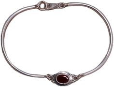 Garnet Bangle Jewelry As Gift, Garnet Bangle Jewelry Gift, Garnet Gemstone Bracelet Jewelry, Silver Garnet Jewelry With Polished Finish, Silver Polished Garnet Jewelry, Formal Silver Garnet Bracelets, Silver Garnet Bracelet, Silver Link Bracelet, Bali Silver