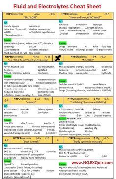 the flud and electrolytes chart sheet