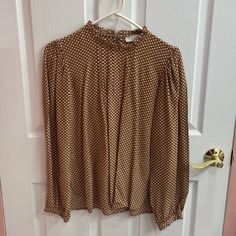 Purchased In Store. Never Worn. Size Xs. White Polka Dot Pattern. Puff Sleeves. Back Button Enclosure. High Neck. Pin Tuck Detail Down The Front. Beautiful. Just Too Small. High Neck Blouse, Polka Dot Pattern, Pin Tucks, White Polka Dot, Puff Sleeves, Puff Sleeve, Polka Dot, High Neck, Polka Dots