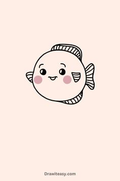 a drawing of a fish on a pink background with the caption drawteasy com