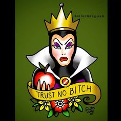 Evil Snow White, Snow White Tattoo, Snow White Tattoos, Flash Art Tattoos, Tato Flash, Queen Tattoo, Tattoo Flash Sheet, Disney Villain, Cowgirl Art