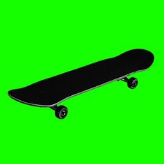 a skateboard is shown against a green background