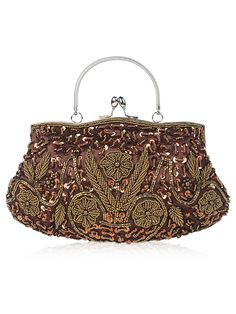 Color_Brown Party Handbags, Embroidered Handbag, Rhinestone Clutch, Large Clutch, Beaded Evening Bags, Wedding Clutch, Beaded Handbag, Handbag Women, Evening Purse