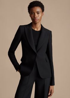 Thanks Sleek Semi-formal Pantsuit With Pressed Crease, Semi-formal Sleek Single Breasted Pantsuit, Sleek Single-breasted Semi-formal Pantsuit, Sleek Semi-formal Single Breasted Pantsuit, Sleek Semi-formal Single-breasted Pantsuit, Elegant Tailored Blazer With Suit Collar, Tuxedo-style Structured Business Pantsuit, Elegant Business Pantsuit With Structured Boning, Structured Tuxedo Pantsuit For Business