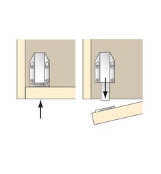 the door is closed and there are two doors on each side, one with an arrow pointing to it