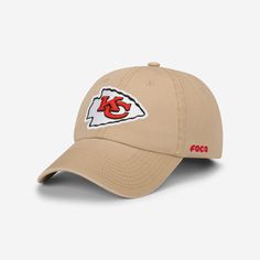 Kansas City Chiefs Khaki Primary Logo Casual Cap FOCO - FOCO.com Kansas Chiefs, Nfl Teams Logos, Logo Display, Nfl Logo, Casual Cap, Casual Hat, Self Service, Philadelphia Phillies, National Football League