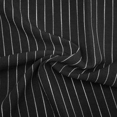 Stéph is black viscose fabric with white pinstripe pattern. This fabric is rather fluid and a great choice for tops, blouses, dresses, skirts and trousers. Composition: 62%VI 36%PL 2%EA Width: 140cm Colour: black, white Pattern: pinstripe Weight: 260gr/m2 Pinstripe Aesthetic, Brand Aesthetics, Men Vintage Style, Pinstripe Fabric, Gentleman Aesthetic, Pinstripe Pattern, Dress Design Sketches, Black Pins, Black White Pattern