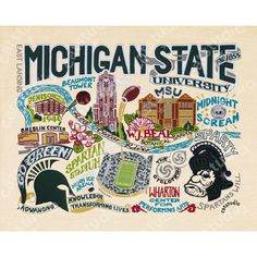 the michigan state map is shown in white