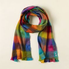 Seamless Rainbow Scarf ​ | Alpaca Scarf | Uncommon Goods Acne Studios Scarf, Hoc Spring, Christmas Thoughts, Unique Stocking Stuffers, Rainbow Scarf, Alpaca Scarf, Uncommon Goods, History Teacher, Cozy Scarf