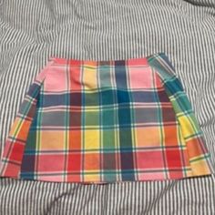 Low Rise Mini Skirt, Rainbow Plaid, Never Worn Cheap Urban Outfitters Cotton Mini Skirt, Colorful Mini Skirt, Low Rise Mini Skirt, Rainbow Plaid, Urban Outfitters Skirt, Miniskirt Outfits, Plaid Skirt, Plaid Skirts, Orange Pink