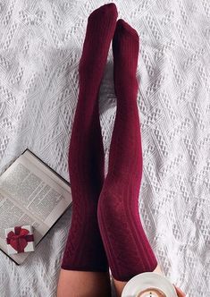 Color: Burgundy Cozy Knee-high Socks For Stocking Stuffers, Cozy Thigh High Socks For Stocking Stuffer, Knee-high Socks For Winter Stocking Stuffer, Cozy Comfortable Knee-high Socks For Stocking Stuffers, Red Knee-high Winter Legwear, Cozy Over The Knee Socks For Stocking Stuffers, Red Knee-high Stockings For Winter, Casual Warm Knee-high Socks For Stocking Stuffers, Comfortable Knee-high Winter Socks