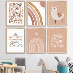 a set of four children's wall art prints