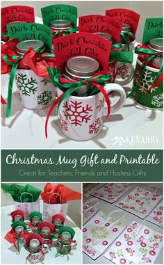 christmas mug gift and printables for teachers and hostess gals by the crafty quilter