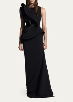 Maticevski Fateful Long Frill Gown - Bergdorf Goodman Frill Gown, Ruffled Gown, Embellished Gown, Frill Dress, Jewel Neckline, Bergdorf Goodman, No Frills, Side Zip, Evening Dresses