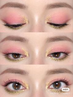 Pastel Purple Makeup Looks, Soft Colorful Makeup, Fluttershy Makeup, Cute Pink Makeup Looks, Easy Prom Makeup, Pink Floral Makeup, Korean Eye Makeup, Eye Makeup Pictures