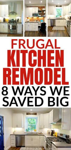 the cover of frugal kitchen remodel 8 ways we saved big book