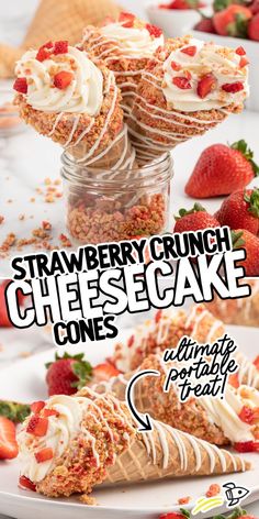 Strawberry Crunch Cheesecake Cones are an irresistible blend of creamy cheesecake filling, tasty strawberry crunch, and fresh strawberries in a waffle cone. Perfect for parties or a sweet weekday treat, these cones are easy to make and guaranteed to please!