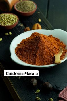 homemade tandoori masala in a white bowl