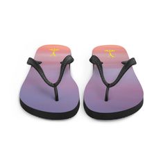 Sunset Flip-flops - Etsy Pink Flip Flops For Poolside And Beach Season, Multicolor Summer Beach Slippers, Comfortable Pink Flip Flops For Summer, Comfortable Pink Flip Flops For Beach, Comfortable Pink Flip Flops For The Beach, Comfortable Pink Flip Flops For Vacation, Trendy Multicolor Summer Slippers, Multicolor Summer Slippers, Casual Adjustable Pink Slippers