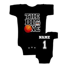 a black onesuit with a basketball on it and the words, the big one