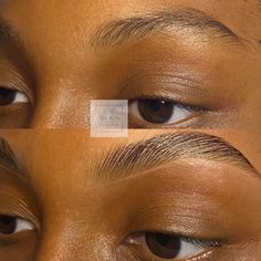 Thick Arched Eyebrows Natural, Laminated Brows Makeup, Perfect Eyebrows Black Women, Arched Brows Natural, Thick Eyebrows Black Women, Fluffy Brows Black Women, Brow Shaping And Tinting, Lamination Brows Before And After, Natural Brows Shape