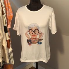 Awesome Soft White T-Shirt With The Famous Graphic “Fashion Grandma” Brand New At An Awesome Price... Grab It While You Can! Trendy White Short Sleeve Top With Graphic Print, Short Sleeve Graphic Print Shirt For Day Out, Graphic Print Short Sleeve Shirt For Day Out, Stretch Crew Neck T-shirt For Day Out, Graphic Print Shirt With Short Sleeves For Day Out, Trendy Graphic Print Short Sleeve Top For Summer, Graphic Print Short Sleeve Tops For Day Out, Short Sleeve Graphic Print Tops For Day Out, Short Sleeve Printed T-shirt For Day Out