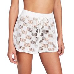 Women's Open Weave Crochet Cover Up Shorts Wild Fable Natural Cream M Description Open-Weave Cover-Up Shorts From Wild Fable Feature Crochet Detailing. Very Sheer Design In A High-Rise Silhouette. Soft Breathable Fabric For Comfort And Pull-On Style With Front Drawstring For Easy Wear And Removal. Specifications * Closure Type: Pull-On * Sizing: Womens * Material: 100% Recycled Polyester * Sheerness: Sheer * Rise: High Rise * Fabric Name: Crochet * Garment Length: Above Knee * Garment Details: U Crochet Lace Beach Bottoms For Summer, Summer Beach Crochet Lace Bottoms, White Open Knit Bottoms For Summer, Crochet Lace Beachwear Bottoms For Vacation, Crochet Lace Bottoms For Beachwear Vacation, Crochet Lace Bottoms For Beach Vacation, Summer Crochet Lace Beach Bottoms, Summer Crochet Lace Bottoms For Beach Season, Beachwear Bottoms With Crochet Lace For Beach Season