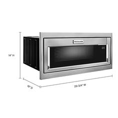 a microwave oven is shown with measurements for the door