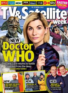 the cover of tv & satellite week magazine, featuring doctor who and other stars on it