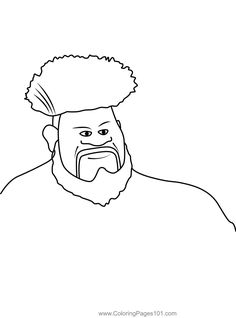 a drawing of a man with an angry look on his face and beard, in black and white