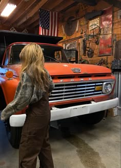 vintage ford truck, car shop, classic car, girl, overalls, camo, Miley Stewart, Western Life, Cowgirl Aesthetic, Country Lifestyle, Old Truck, Yee Haw, Camp Half Blood