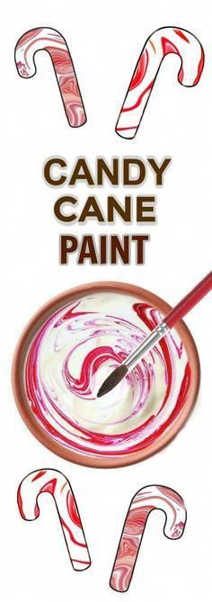 the candy cane paint is being used to create an advertisement for candy canes and candies