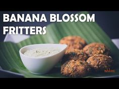 banana blossom fritters on a plate with dip